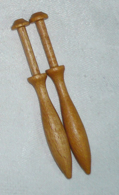 Paar dnische Klppel 9,8 cm